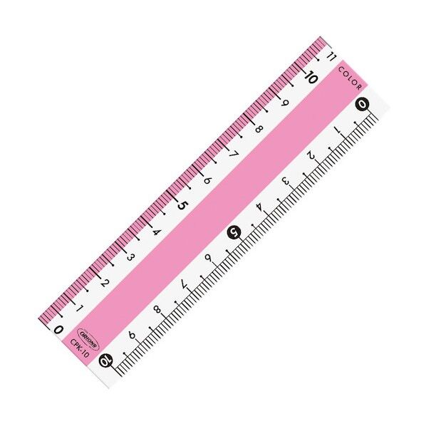 共栄プラスチック プラスチック カラー直線定規 10cm ピンク CPK-10-P 1本