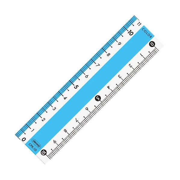 共栄プラスチック プラスチック カラー直線定規 10cm ブルー CPK-10-B 1本