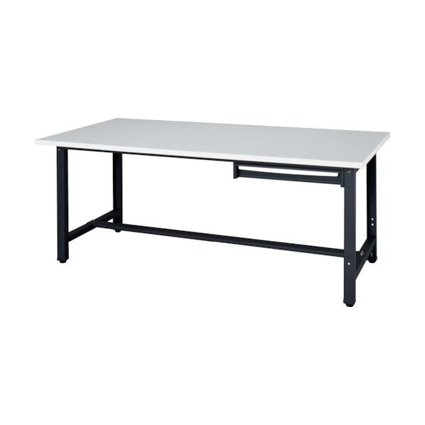 軽作業台 天板ホワイト色 脚部ブラック色 1段引出付き WZL-18901 1点