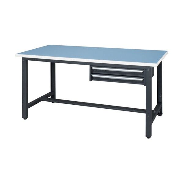 ロンリューム天板作業台 天板ライトグレー色 2段引出付き WZR-15752 1点