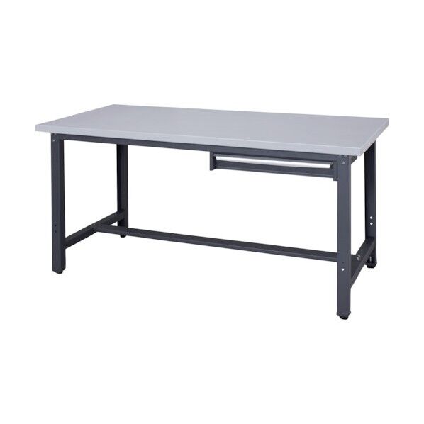 スチール天板作業台 天板ライトグレー色 1段引出付き WZS-15751 1点