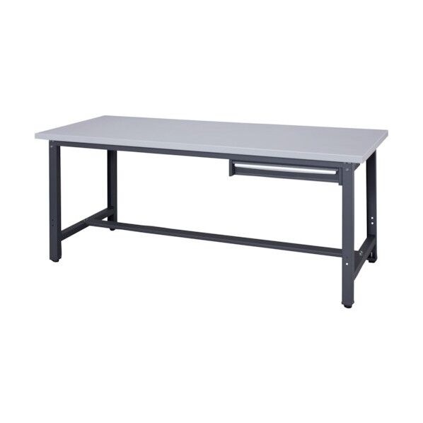 スチール天板作業台 天板ライトグレー色 1段引出付き WZS-18751 1点