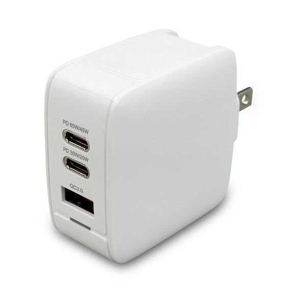 ACアダプター65W Type-C PD20W X2ポート AポートQC型 AKJ-65WPD 1点...