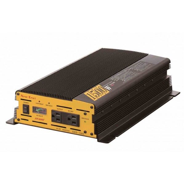 DC/ACインバータ DC24V →AC100V 24V 1500W 正弦波 SAS-1502 1個