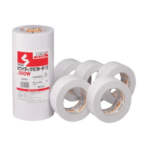 積水 ホワイティクラフトテープ#500W 25X50 K500W01 1巻 x 100巻...