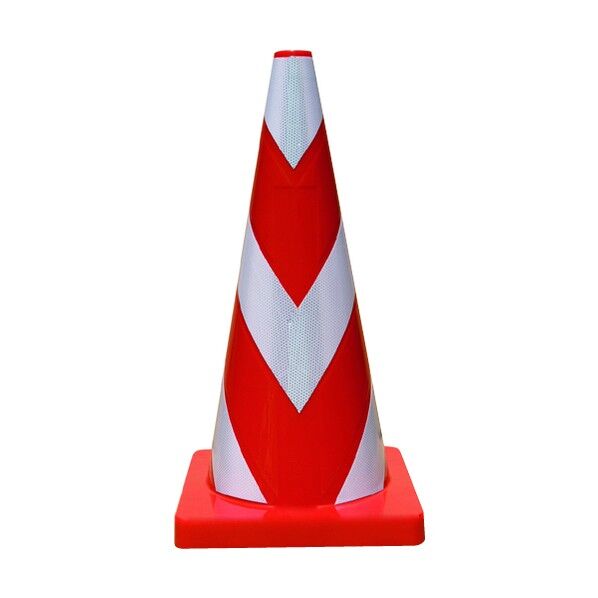 安全コーン Wコーン 赤白3段 高輝度反射タイプ KEY-794K 1点...