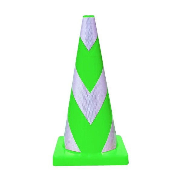 安全コーン Wコーン 緑白3段 高輝度反射タイプ KEY-794BK 1点...