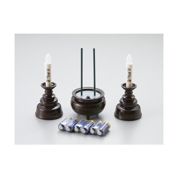 安心の絵ろうそく・お線香セット ブラウン AGI-104DB 1個