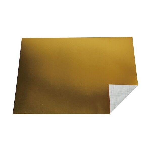 メタリック工作方眼紙4切金色