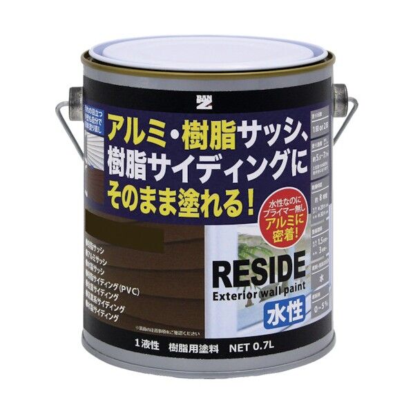 BAN-ZI 樹脂・アルミ(サッシ・外壁)用塗料 RESIDE 0.7L ダークブロンズ 09-20B L-RSD/L07E6 1点