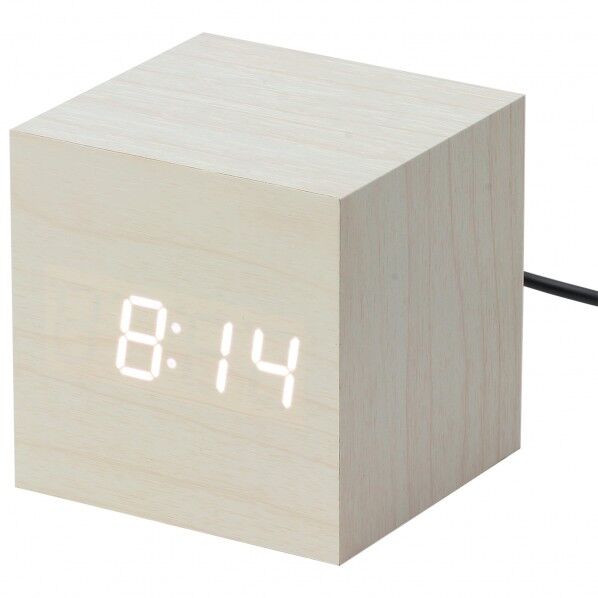 ウッド調LEDクロック ホワイト