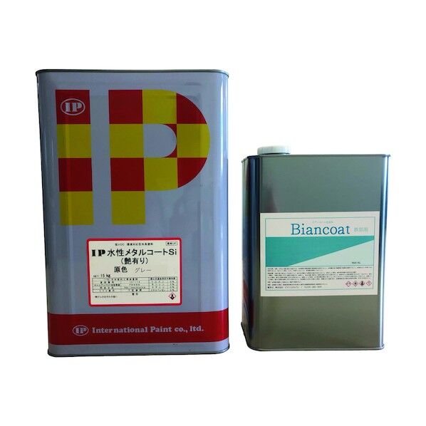 工場用かんたん施工キット(鉄部塗装15kg+ガラスコーティング1L)艶有りグレー 約50平米用 BC-101SHDIY-1L-GRAY15KG 1セット...