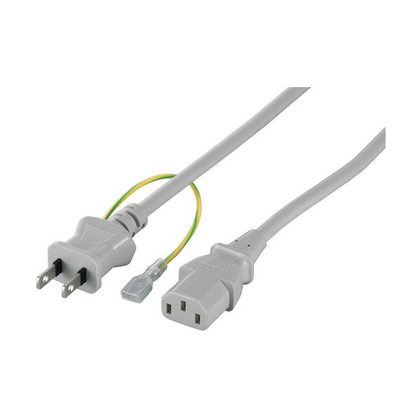電源ケーブル ソケット(メス)⇔プラグ(オス) 2.0m グレー BSACC0620GYA 1個