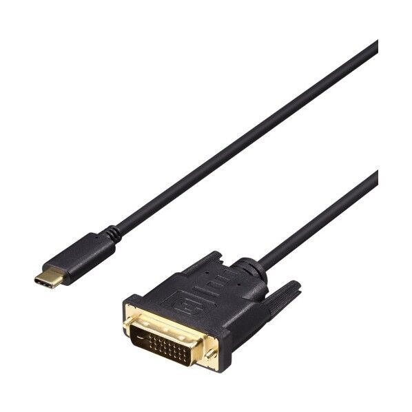 バッファロー ディスプレイ変換ケーブル USB-C DVI 1m ブラック BDCDV10BK 1個