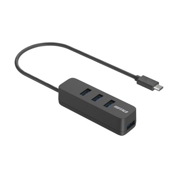 USB-C 3.2Gen1バスパワー上挿しハブ 磁石 ブラック BSH4U320C1BK 1個