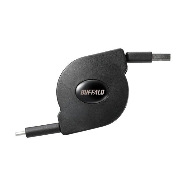 USB2.0 A-C 巻取り式ケーブル 1.2m ブラック