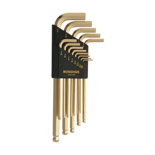 ボンダス ボールポイント L-レンチ ゴールドガード インチ セット12本組(0.050-5/16) BLX12G 1セット