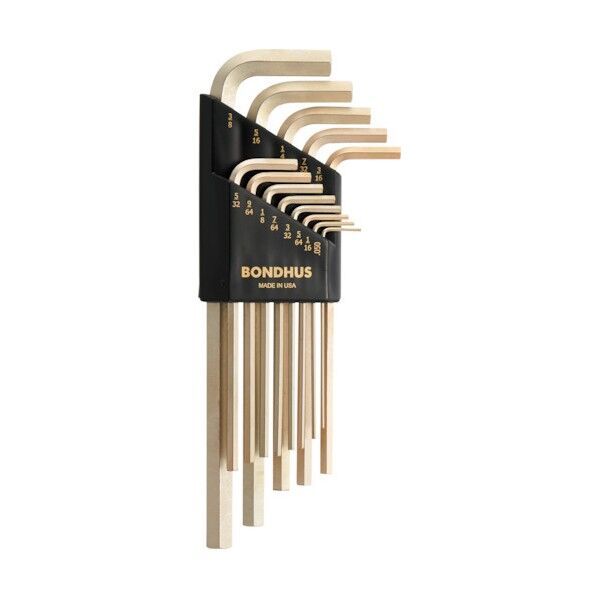 六角L-レンチ ゴールドガード インチ セット12本組(0.050-5/16)