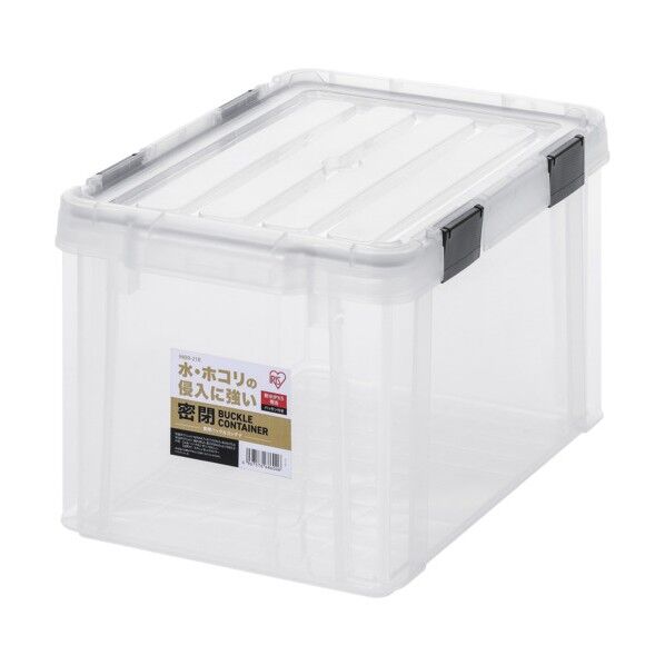 299228 密閉バックルコンテナ クリア/チャコールグレー W447×D295×H258(mm) クリア MBR-21R-CH 1点...