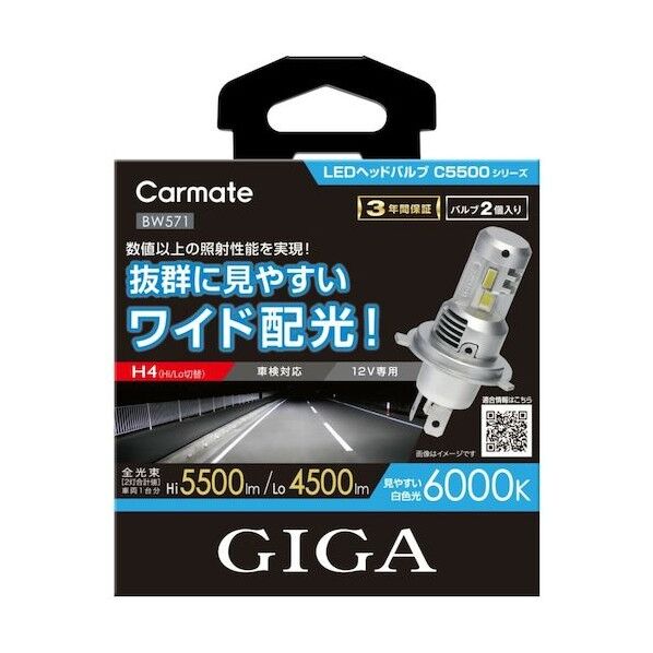 LEDヘッドバルブ C5500 6000K H4 BW571 2個