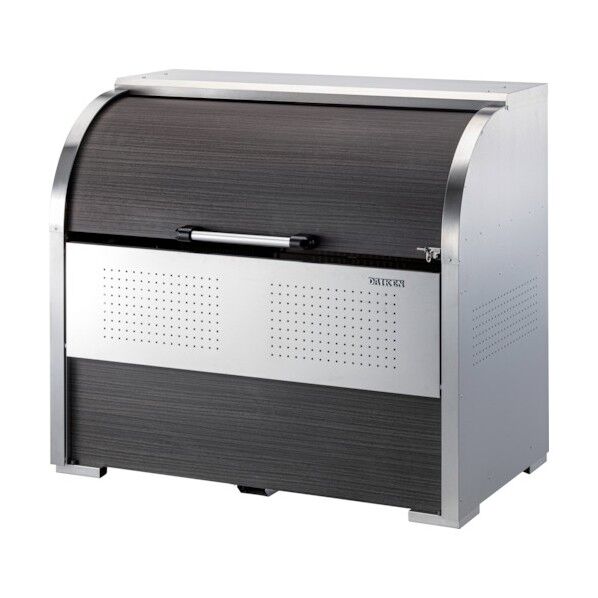 ※法人専用品※ダイケン ゴミ収集庫 ステンレスタイプ 幅1300mm 奥行750mm 木目シート貼り 800(45Lゴミ袋17袋相当)L ●回転扉・前パネル:木目シート貼り●その他:シルバー CKS-1307MS 0...