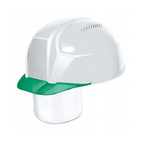 DICプラスチック 超軽量 透明バイザーヘルメット(シールド面付) AA23-CSV KP 白/グリーン AA23-CSV-HA8-KP-W/G 1個...