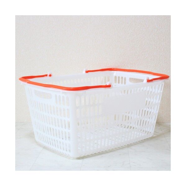 買い物かご SL-20 ナチュラル把手オレンジ 10個セット