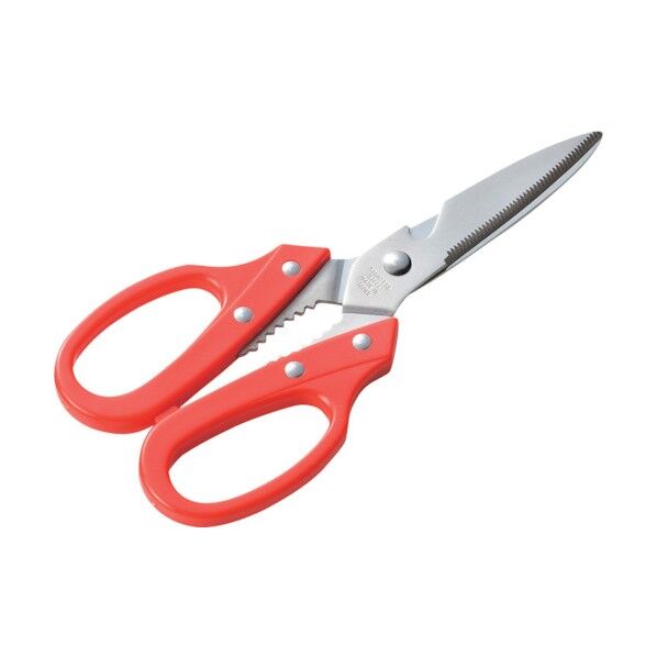 カラーハンドルキッチン鋏 赤 1個
