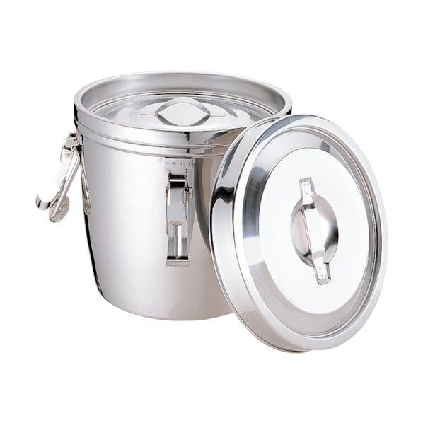 18-8二重汁食缶(クリップ付) 両手式