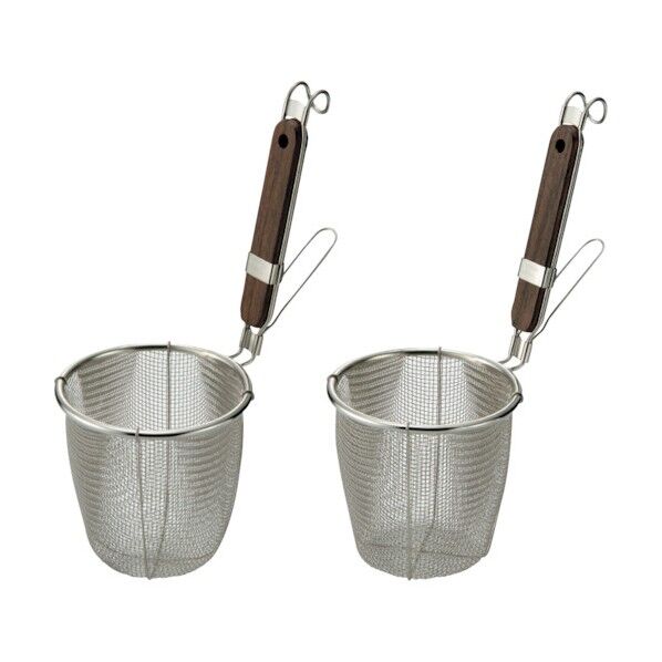 18-8ローズ柄 うどんてぼ 丸底 針金フック 1個