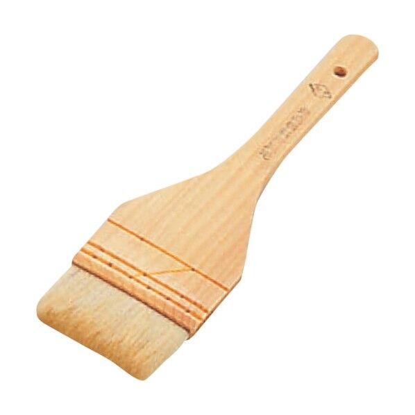 木柄 本職料理刷毛(白毛) 3段締め 105mm 1個