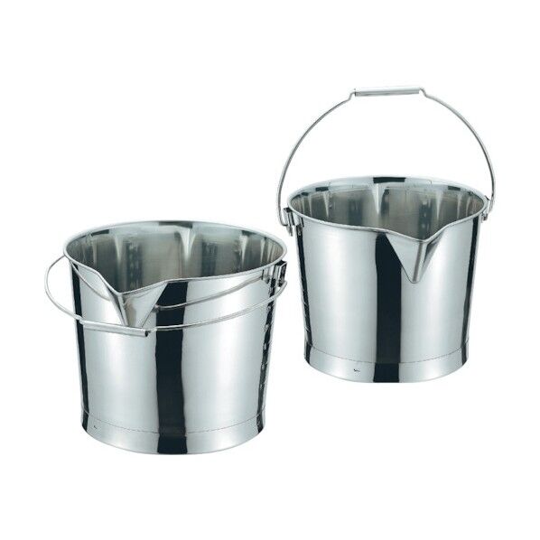 CL18-8口付バケツ(プレス)10L目盛付共柄取手