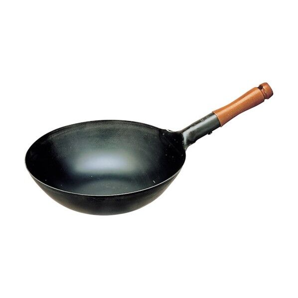SS鉄プレス 木柄北京鍋27cm 29273027 1個