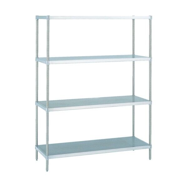 スーパーシリーズ・304パンチングソリッドシェルフ 間口1212mm×奥行613mm×高さ1892mm(PS) DB付 5段
