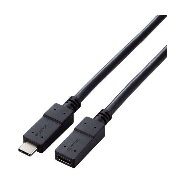 USB延長ケーブル 5Gbps C-Cメスタイプ USB PD対応 ノーマル 0.5m ブラック