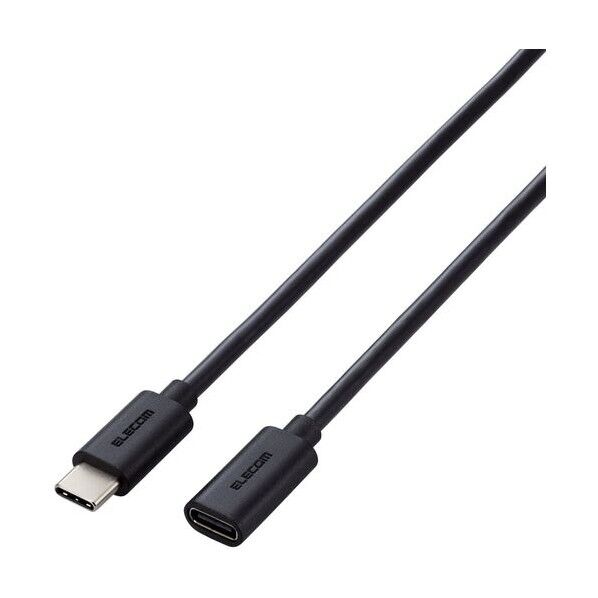 ※法人専用品※エレコム USB2.0延長ケーブル C-Cメスタイプ USB Power Delivery対応 1.0m ブラック ブラック MPA-ECC10BK 0...