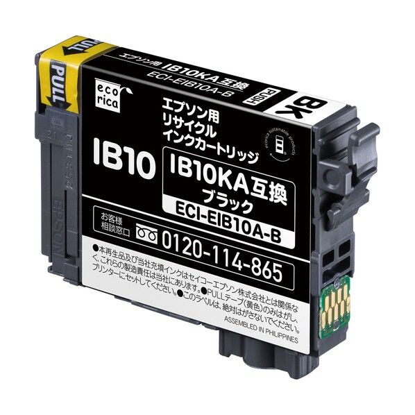 IB10KA互換リサイクルインクカートリッジ ブラック ECI-EIB10A-B 1点