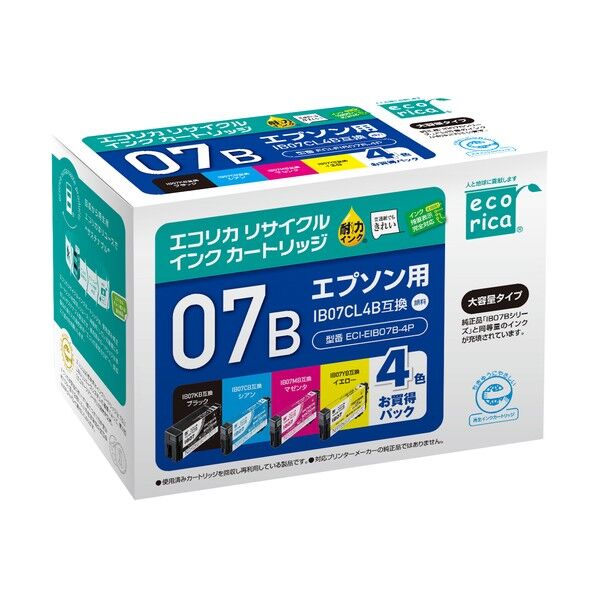 IB07CL4B 互換リサイクルインクカートリッジ 4色