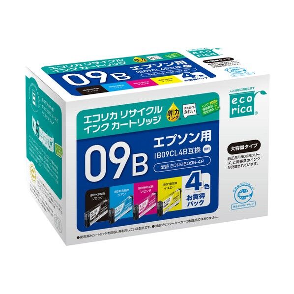IB09CL4B 互換リサイクルインクカートリッジ 4色