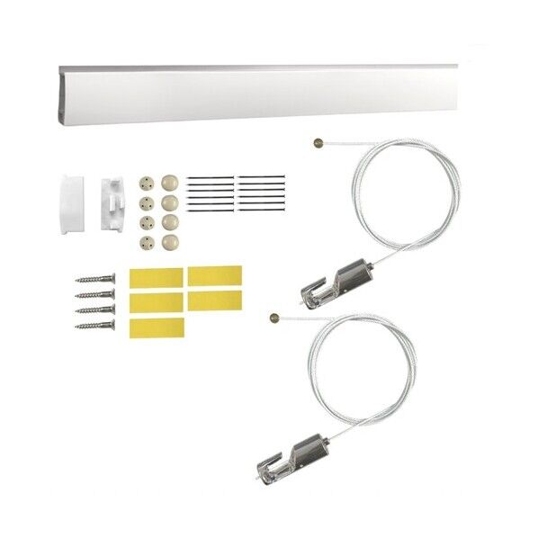 レールサン ピクチャーレール 壁面用 L=100cm BWセット WRS-100BW