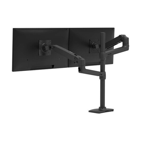 LX デュアル モニターアーム 縦/横型 長身ポール マットブラック 2画面 40インチ(3.2~10kg/1モニター)まで VESA規格対応