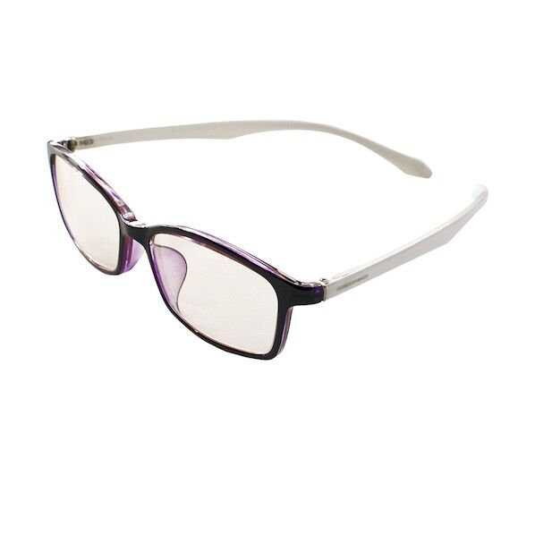 シニアグラス PCビュアー パープルホワイト +1.5(上部+0.5)