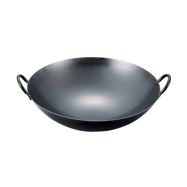 EBM 鉄ブルーテンパー プレス 中華両手鍋