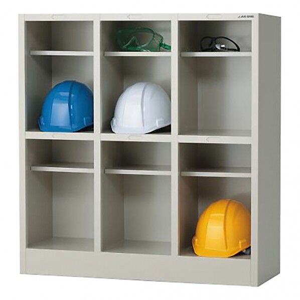 ヘルメットスマート収納庫(中棚付) 3列2段(6人用) HMTS6 3-8844-01 1個