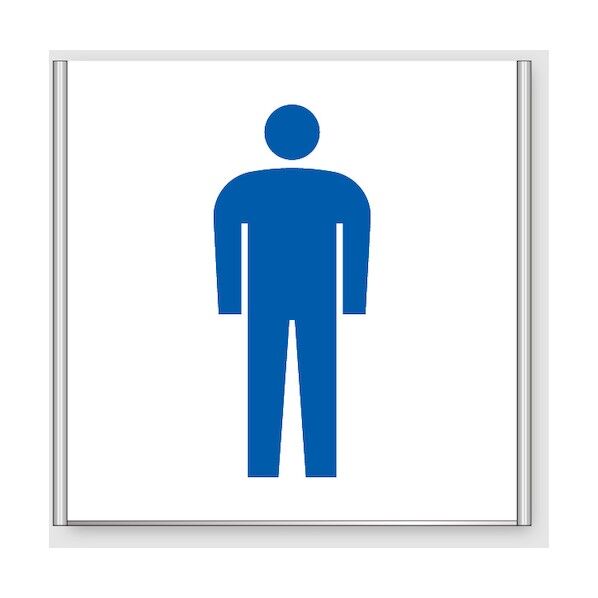 アルミフレームプレート FA200-SV(男子トイレ)