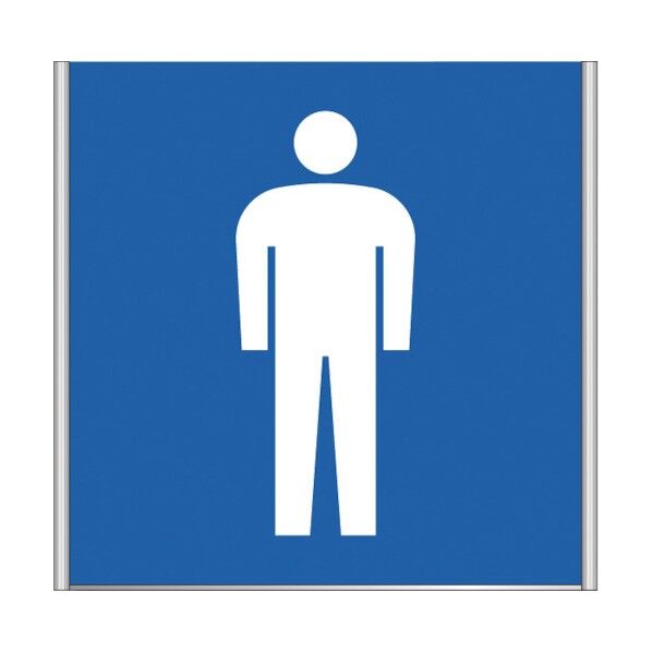 アルミフレームプレート FA200-SV（男子トイレ）