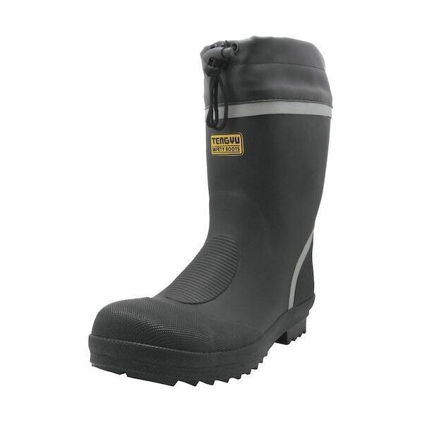 先芯入カバー付き安全ショートブーツ 黒/グレーライン 24.5cm 9705-24.5 1足