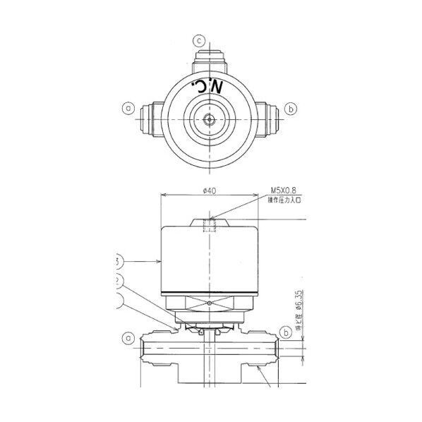 SUS鋼製自動3方ダイレクトダイヤフラムバルブ＿1MPa＿FPR-NDTB