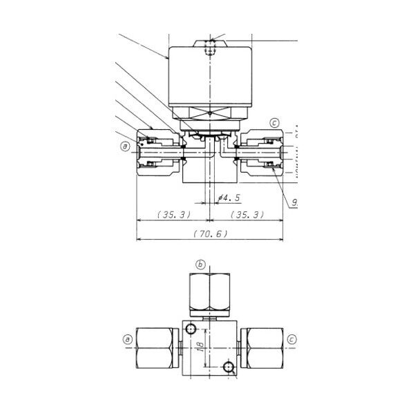 SUS鋼製自動3方ダイレクトダイヤフラムバルブ＿1MPa＿FPR-NDTR-71