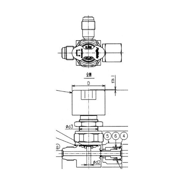 SUS鋼製3方ダイレクトダイヤフラムバルブ＿1MPa＿FUNDLTB-71G